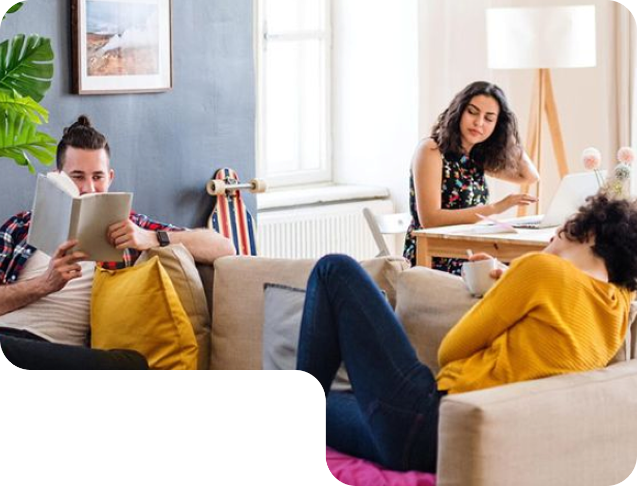 Residents sharing a living room