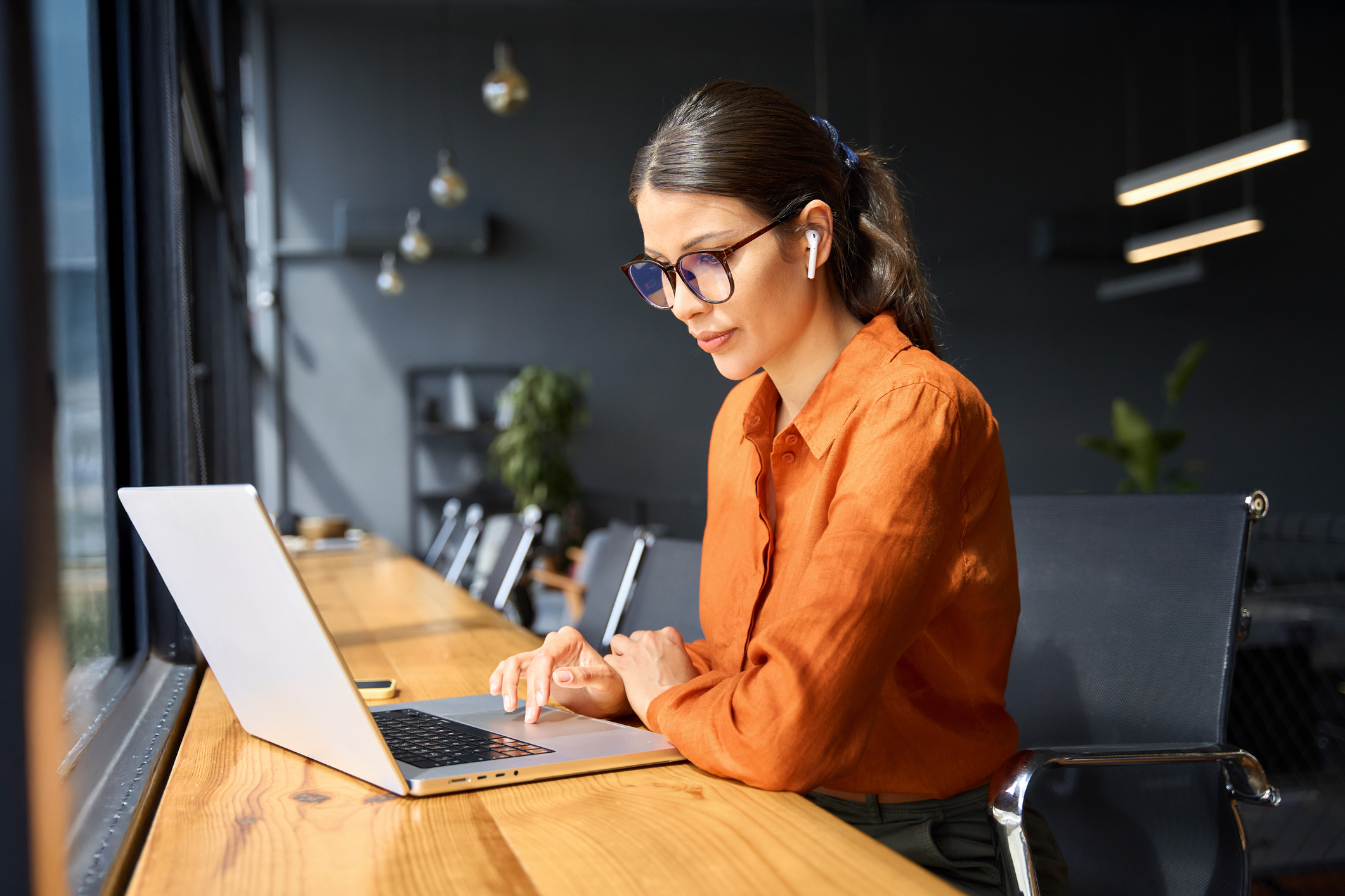 Resident working on a laptop