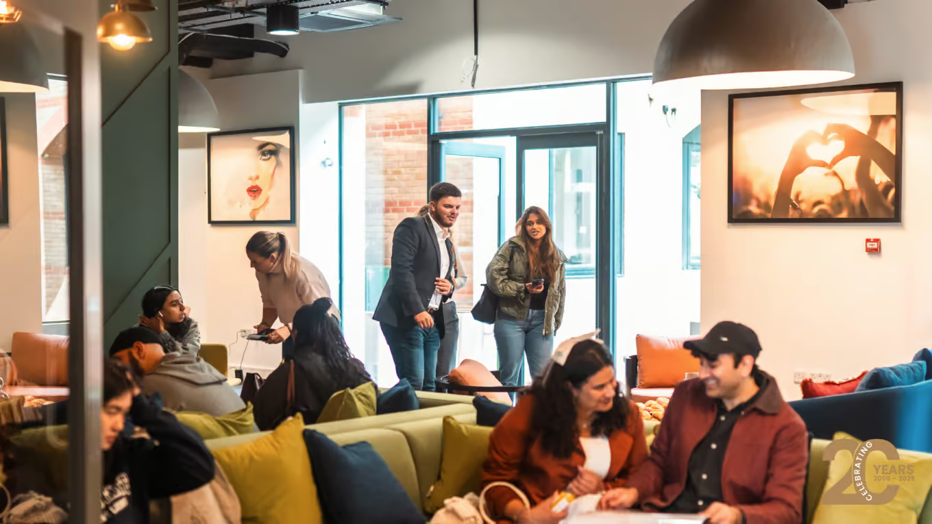 Residents socialising in a lounge
